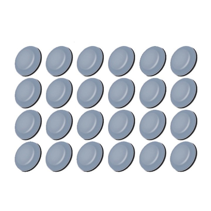 Set 24 glisoare pentru mobila Autoadezive, PTFE, 19 mm, Gri