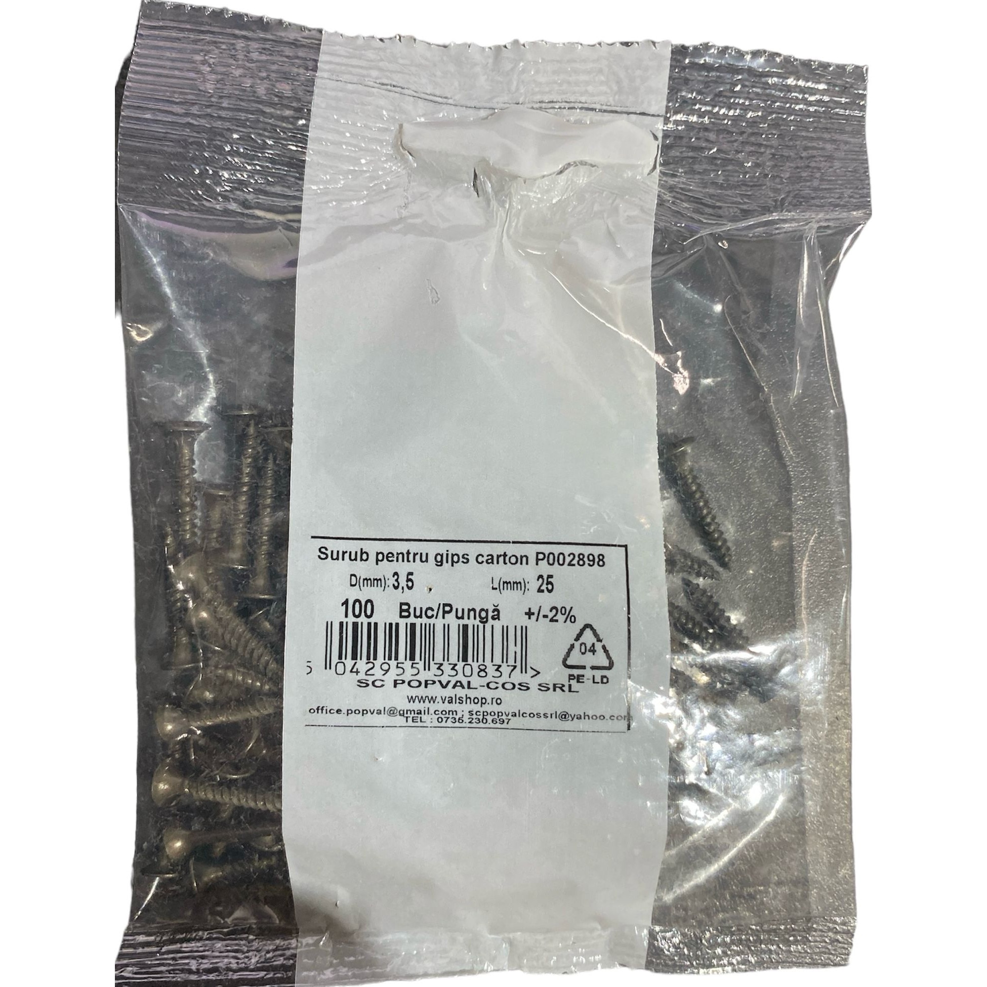 TN самонарезен винт за гипсокартон, Ø 3, 5X25mm PH2, 100 броя - eMAG.bg