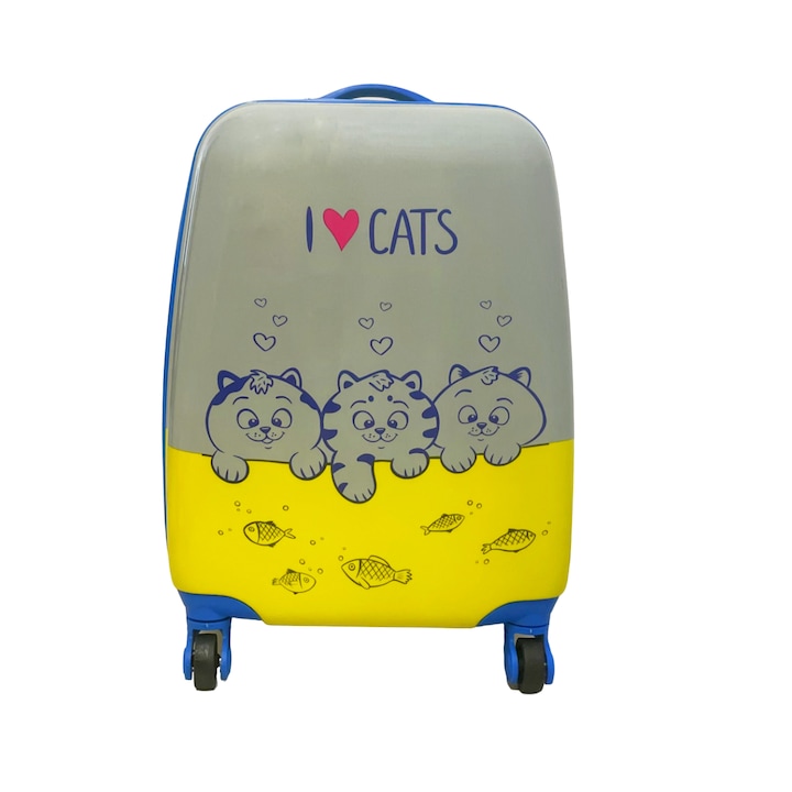 Troler cabina copii I Love Cats, 46 x 30 x 20 CM, Seretec Solutions TR-00075