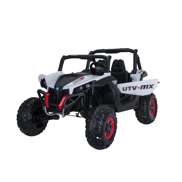 Masinuta electrica pentru copii cu 2 locuri, UTV BUGGY, 4X4, 12V10AH, roti EVA, ALB