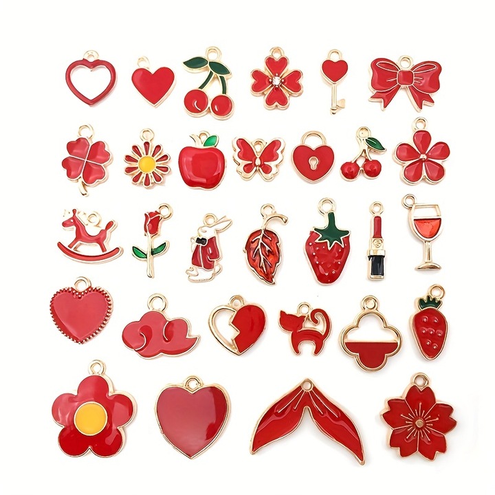 Set 30 pandantive, Aliaj, Multicolor