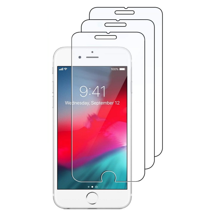 5 db képernyővédő üvegfólia készlet, Apple iPhone 7 / 8 / SE 2020 (4,7")-es készülékhez, teljes felületen tapad, enkourakoko, biztonságos üveg, katonai keménység, 9H Ultra HD, karcolásgátló, ütésálló, átlátszó
