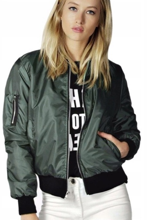 Jacheta bomber pentru femei, Verde
