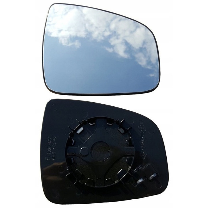 Sticla oglinda, Dreapta, Am Dacia Duster 2012-2017, Incalzita, Argintiu/Negru