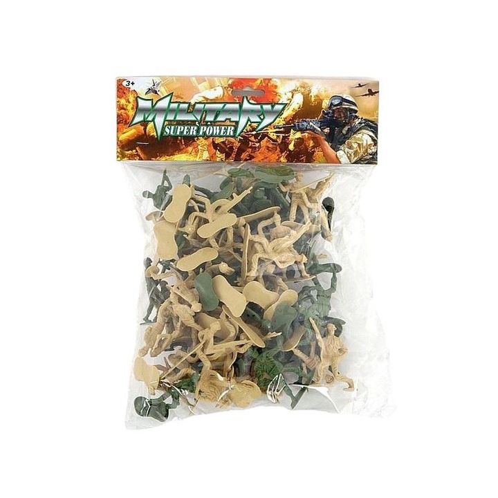 Комплект фигурки на войници, Аdar, 3 години+, Зелен/Кафяв