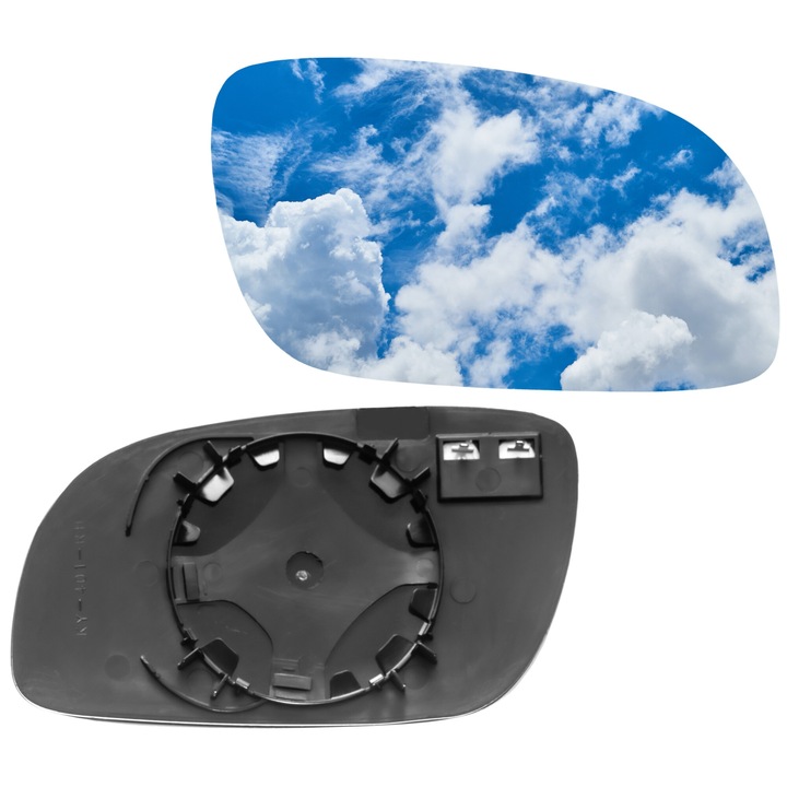 Sticla Oglinda, Dreapta, Am Volkswagen Touran 2003-2010, Incalzita, Argintiu/Negru