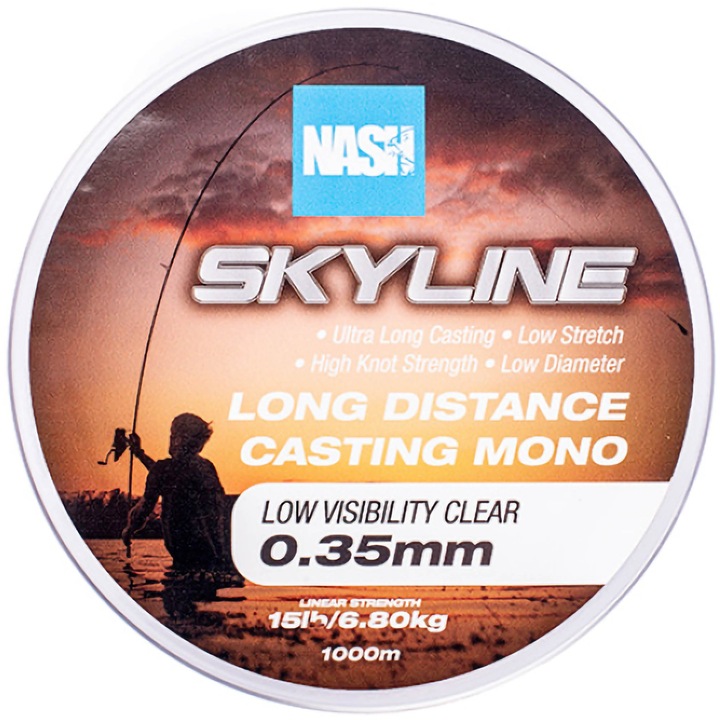 Влакно за риболов, монофилно, Nash, Skyline Low Visibility, прозрачно, 10 lb 0.28 mm 1000 m
