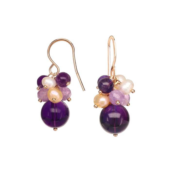 Cercei Armonia cu ametist si perle