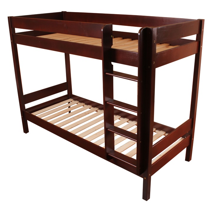 Pat etajat Transilvan, Sally, Lemn Masiv, 90x200 Cm, Cires