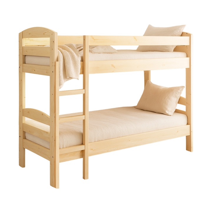 Pat etajat Transilvan, Simona, Lemn Masiv, 90x200 cm, Natur