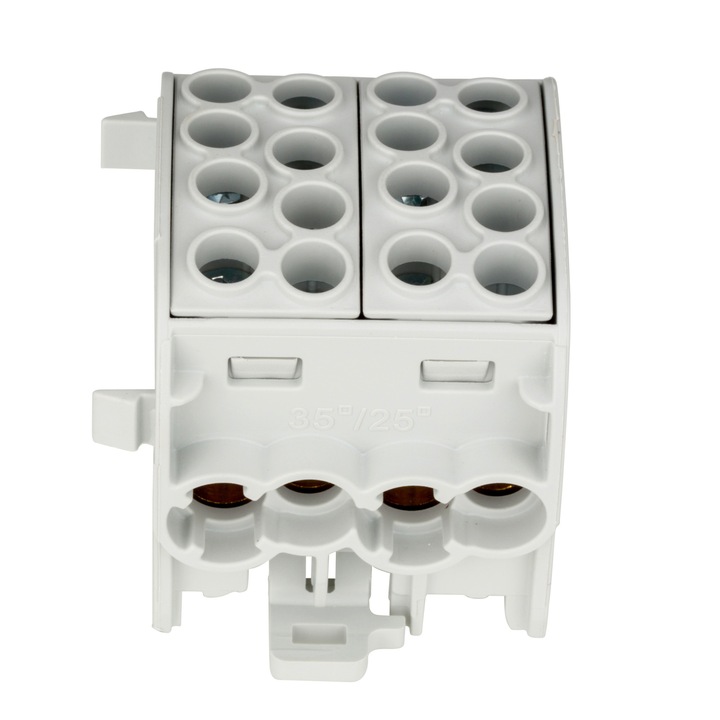 Clema derivatie CU 35mm² Schrack izolata, gri, 4 in - 4 out