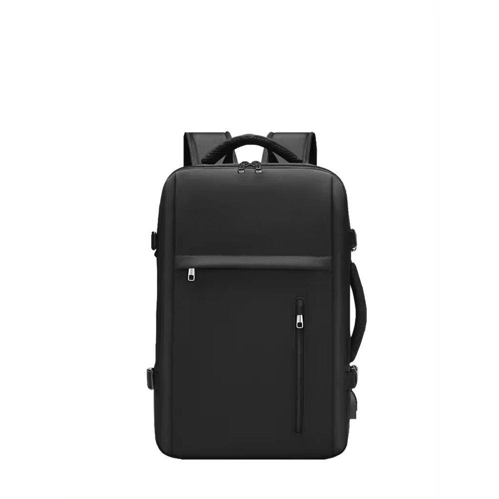 Rucsac multifunctional, MingLu, compatibil cu laptop 17 inch si tableta 7.9 inch, extensibil 20-39L, port USB, impermeabil, unisex, spatios, pelerina inclusa, negru