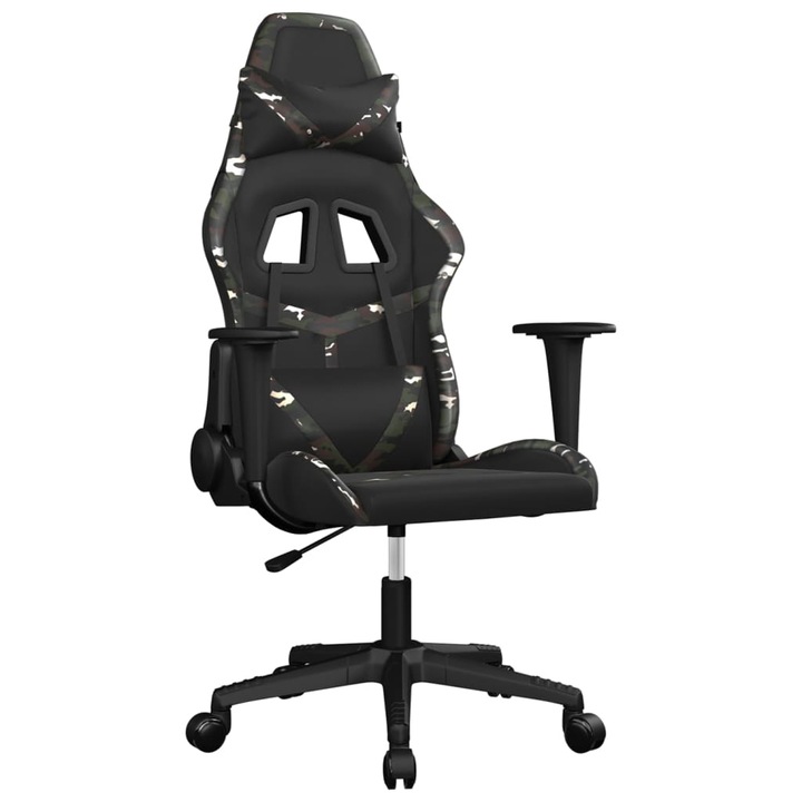 Scaun gaming, vidaXL, Piele sintetica, Negru 3143675