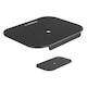 Placa de infortare blat birou din Otel, Pentru montare Suport monitor reglabil VESA cu clema/surub in blat, Ergonomic, Protectie masa, Design Ultra-Slim din 2 piese, Baza Anti-alunecare, Negru mat