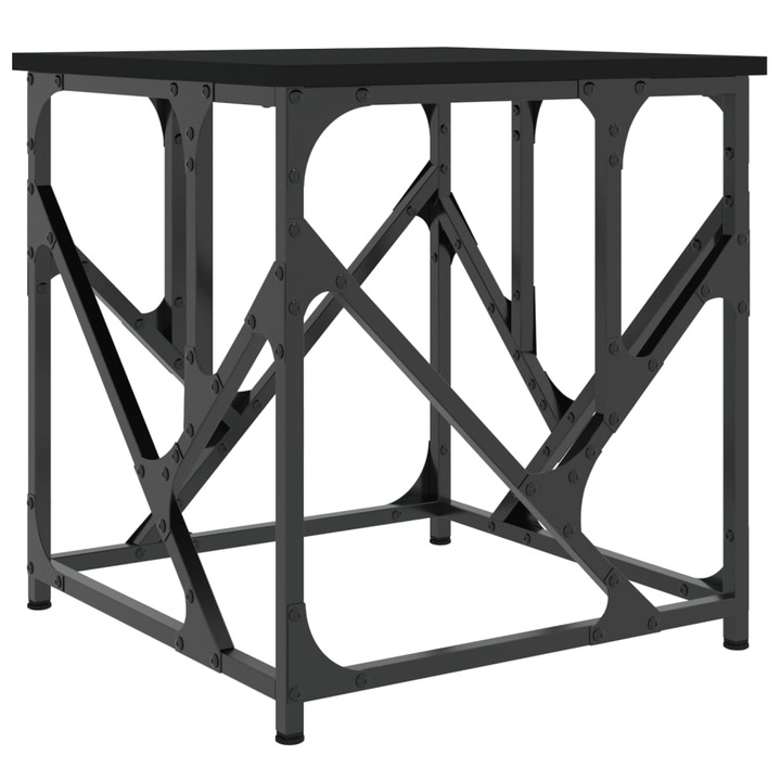 VidaXL черна сглобена дървена холна маса 45x45x47, 5 см 834120