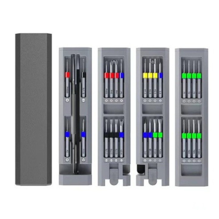 Surubelnita magnetica de precizie 44 in 1 Farrot, set de scule manuale pentru reparatii, neagra