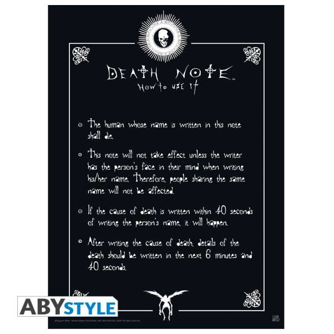 Poster DEATH NOTE, Rules, 52x38 cm - eMAG.ro
