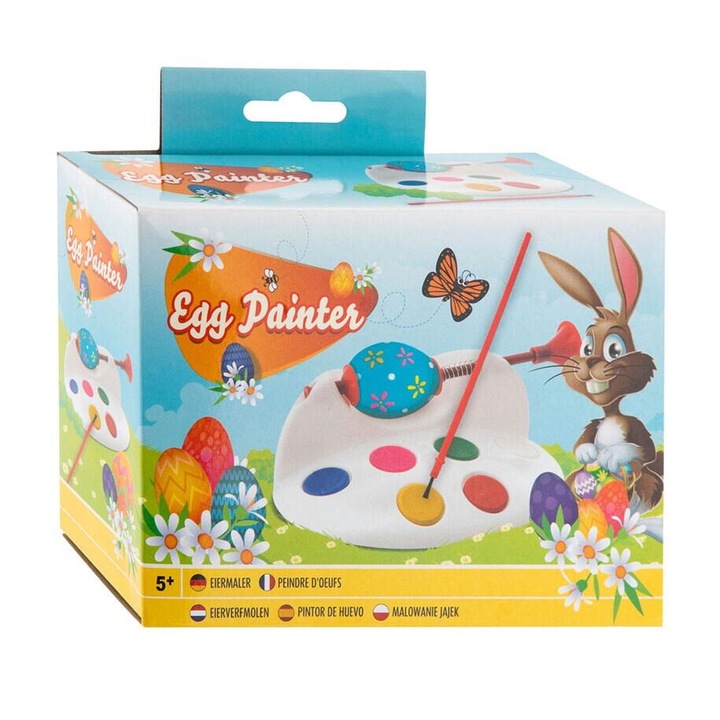 Set creativ pentru pictura pe oua Paste format din suport, acuarele si pensula, Grafix