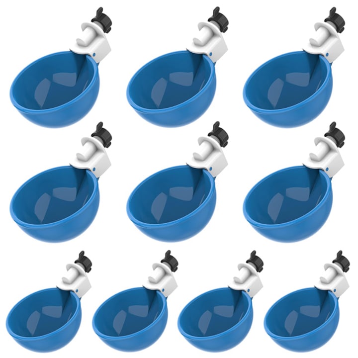 Set 10 cani pentru adapator pui/gaini, Notekisskai, Plastic, Adezive, Albastru