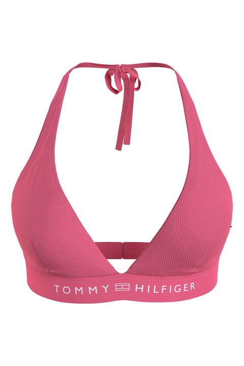 Tommy Hilfiger, Горнище на бански с лого, Фуксия