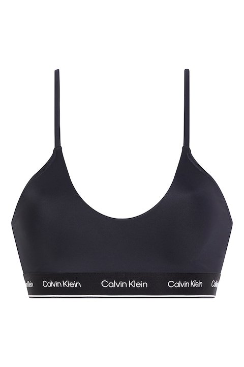 CALVIN KLEIN, Sutien de baie cu banda logo, Alb/Negru