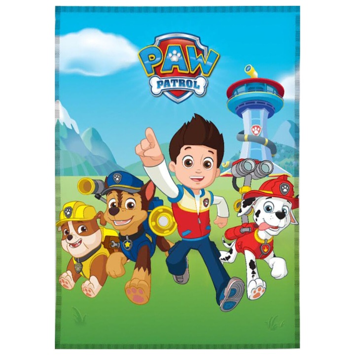 Paw Patrol babatakaró, Poliészter, 100x140 cm, Többszínű