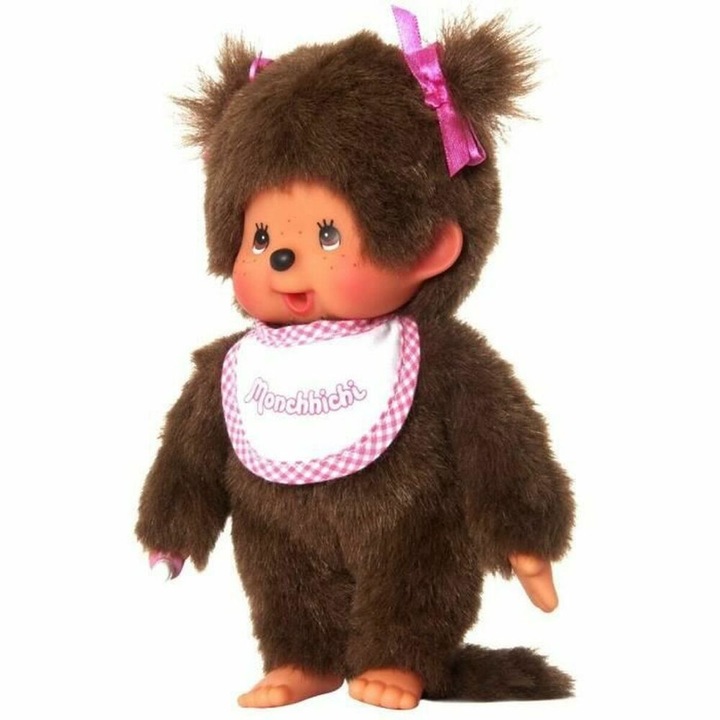 Плюшена играчка Bandai Monchhichi, 20 см, кафява