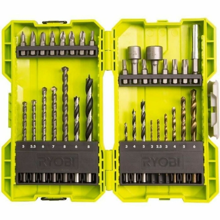 Set burghie si biti Ryobi, 32 piese, Hex PZ pH
