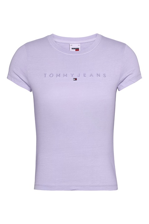 Tommy Jeans, Tricou din bumbac organic cu broderie logo, Lila