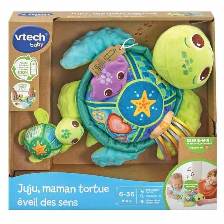 Интерактивна играчка Vtech Baby, Mother Turtle, музикална, рециклируема, 6+ месеца