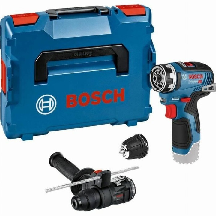 Masina de gaurit si insurubat BOSCH 06019H300B Professional GSR 12V-35 FC, GFA 12-H, GFA 12-B,1750 rpm, Acumulator, 2 viteze, Blocare automata, Iluminare LED, L-BOXX