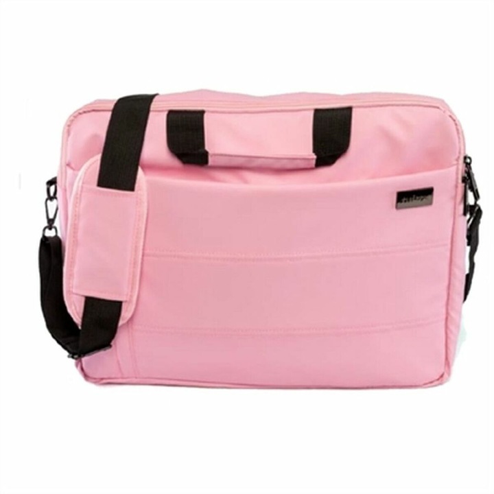 Laptop táska, Nilox, ökológiai bőr, 15", rózsaszín/fekete