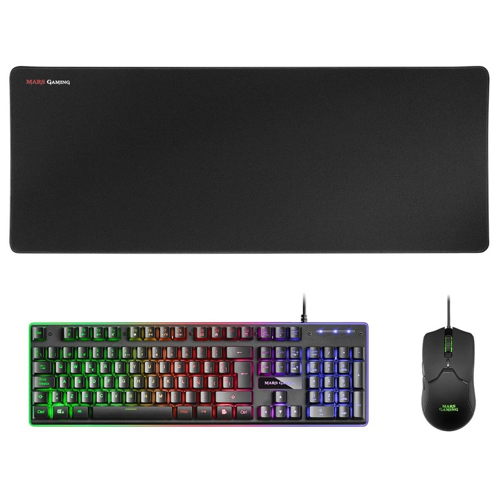 Set mouse, tastatura si mouse, Mars Gaming, Negru