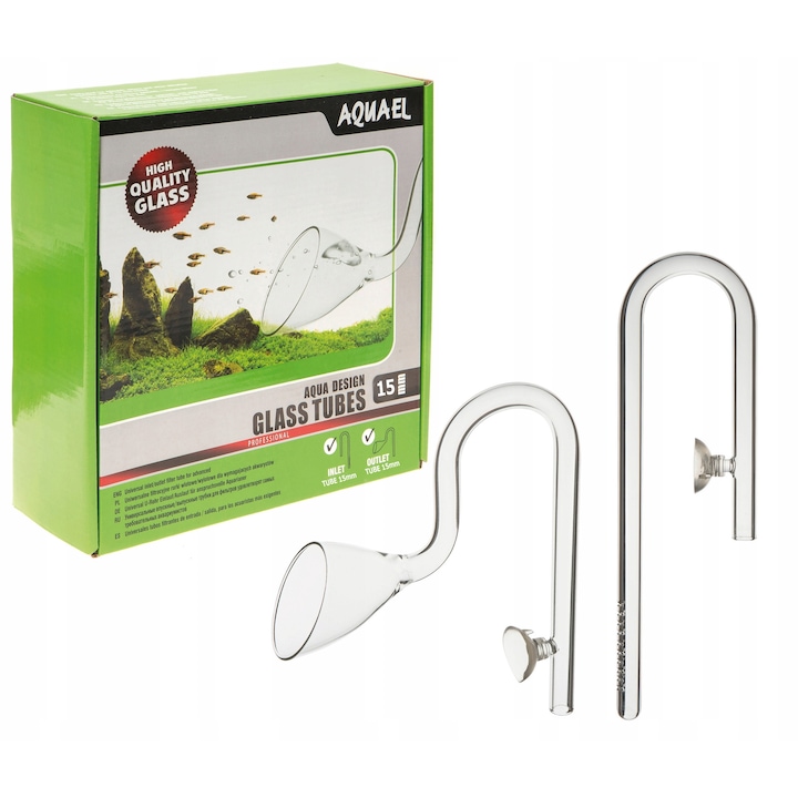 Tuburi intrare/iesire din sticla Aquael, transparent, pentru filtre acvariu