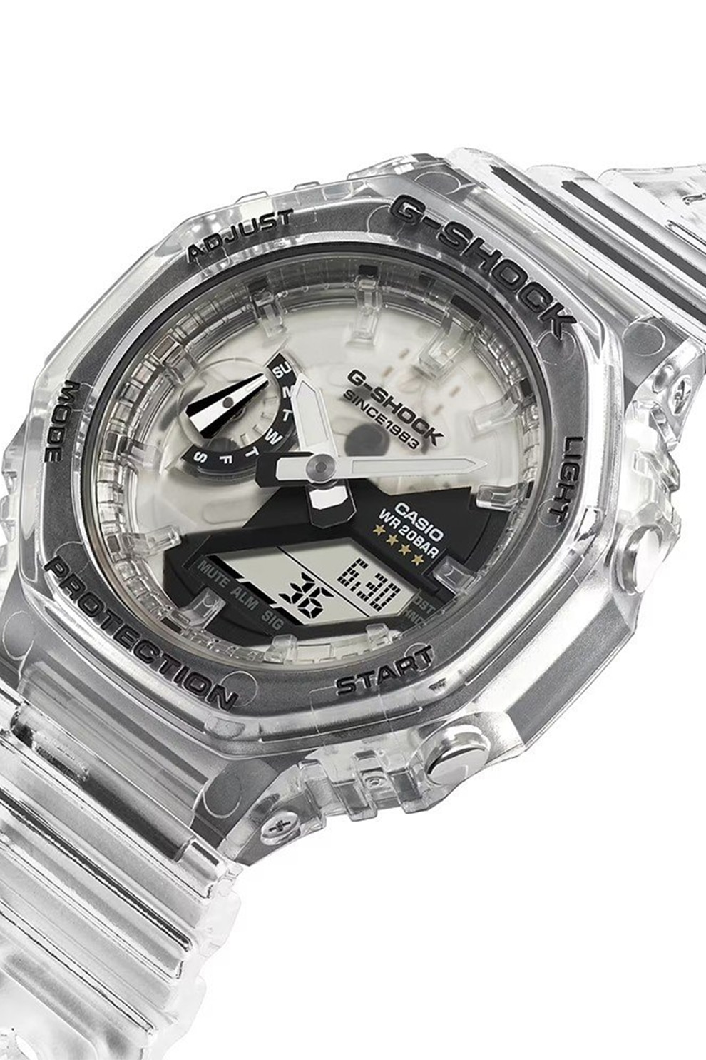 Casio, Часовник G-Shock със смесен дисплей, Прозрачен - eMAG.bg