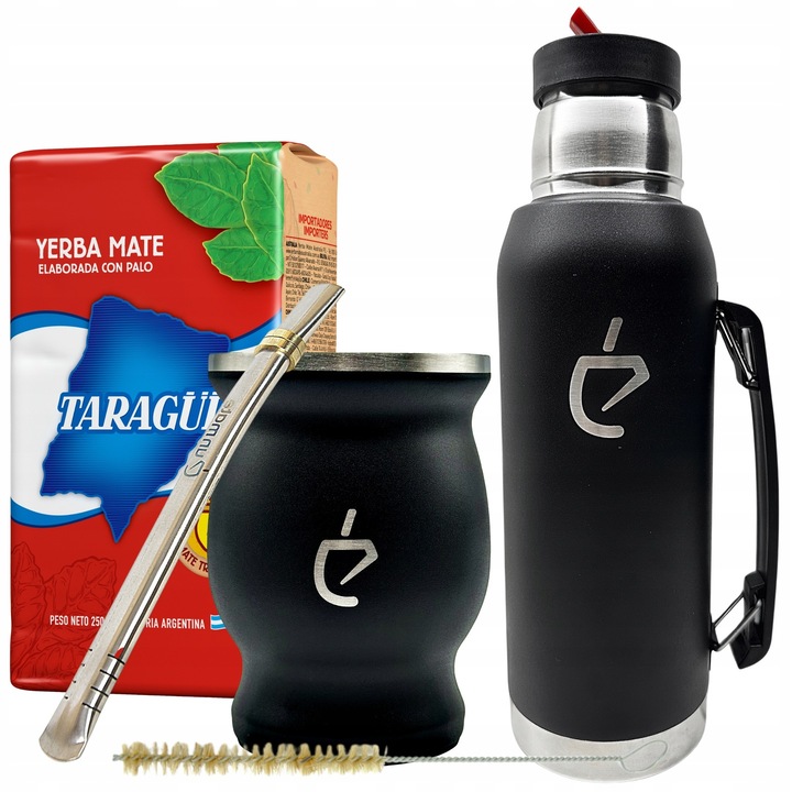 Yerba Mate tea készlet, Taragui rozsdamentes acél, 230 ml, fekete