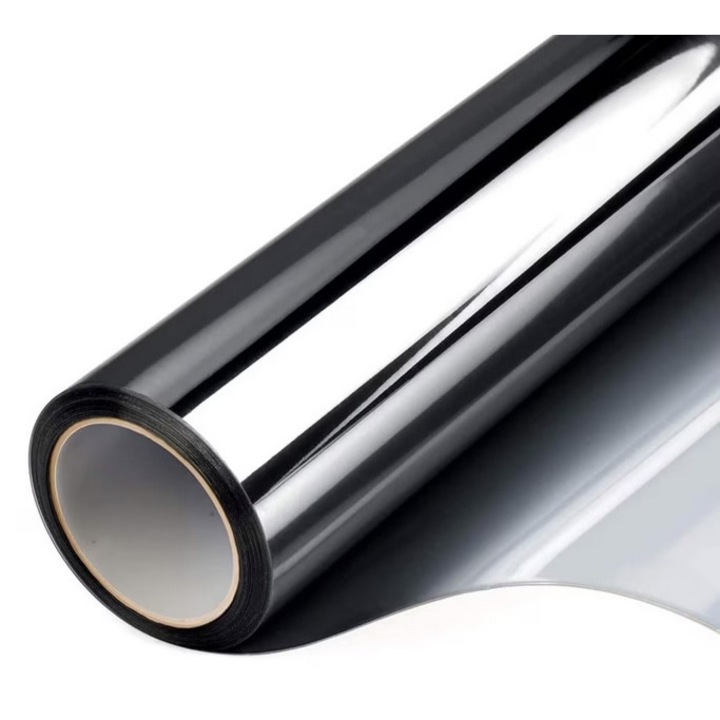 Самозалепващо фолио за прозорци с UV слънчева защита и огледален ефект DAVIDAMI CONCEPT®, размер 200 см x 70 см, черно