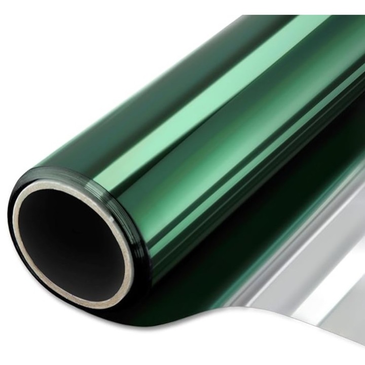Folie Autoadeziva pentru Geam cu Protectie Solara UV si Efect de Oglinda DAVIDAMI CONCEPT®, dimensiune 200 cm x 60 cm, Green