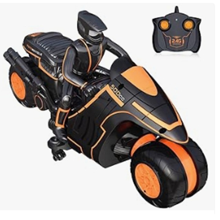 Motocicleta mobila cu telecomanda rotativa 2.4G la 360° pentru copii