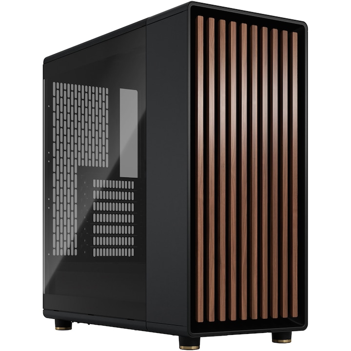 Компютърна кутия Fractal Design North Charcoal, TG Light Tint (FD-C-NOR1C-02), Без захранващ блок, Черен
