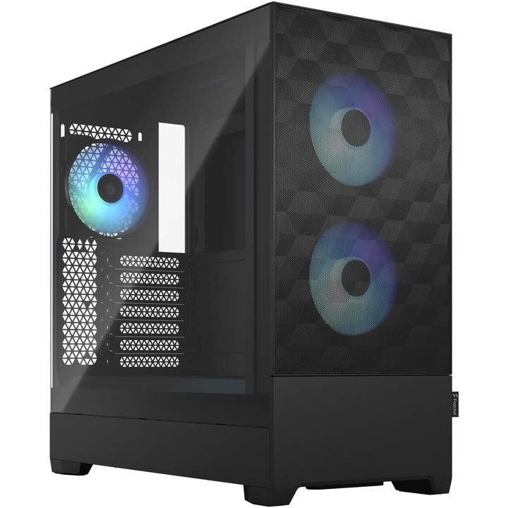 Компютърна кутия Fractal Design Pop Air RGB, TG Clear Tint (FD-C-POR1A-06), Без захранващ блок, Черен