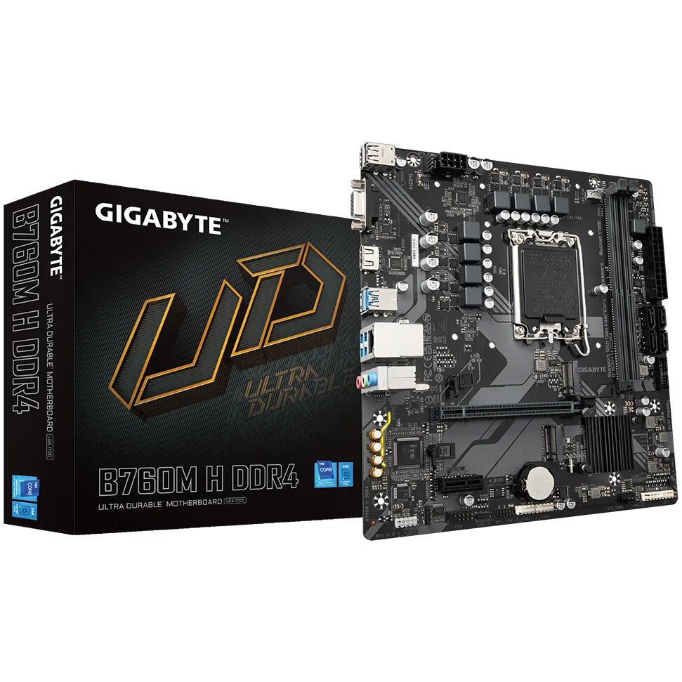 Placa de baza Gigabyte B760M H DDR4, LGA1700, mATX