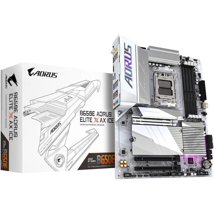 Дънна платка GIGABYTE B650E AORUS ELITE AX ICE Socket AM5, ATX