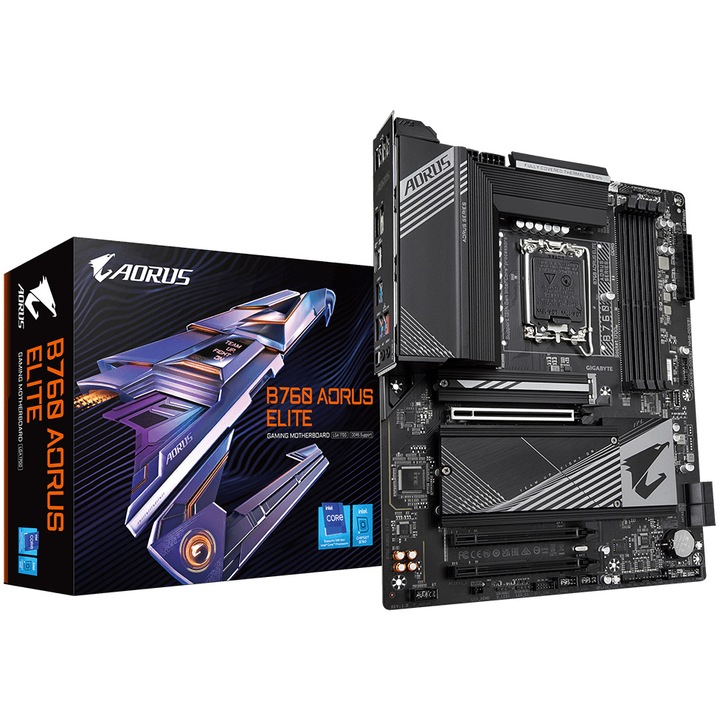 Дънна платка Gigabyte B760 AORUS ELITE, Intel B760, Socket 1700, ATX