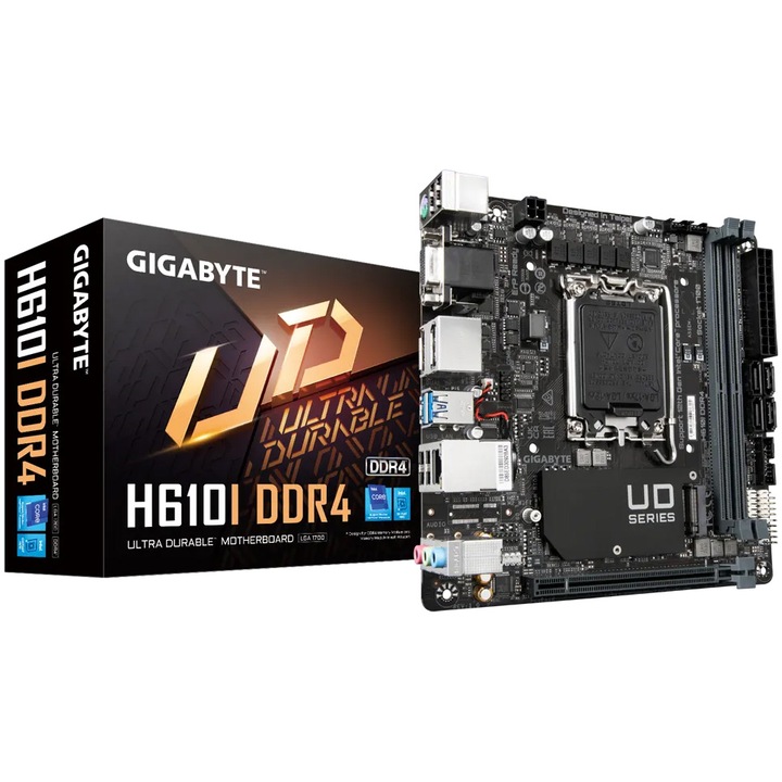 Дънна платка Gigabyte H610I DDR4, Intel H610, Socket 1700, mITX