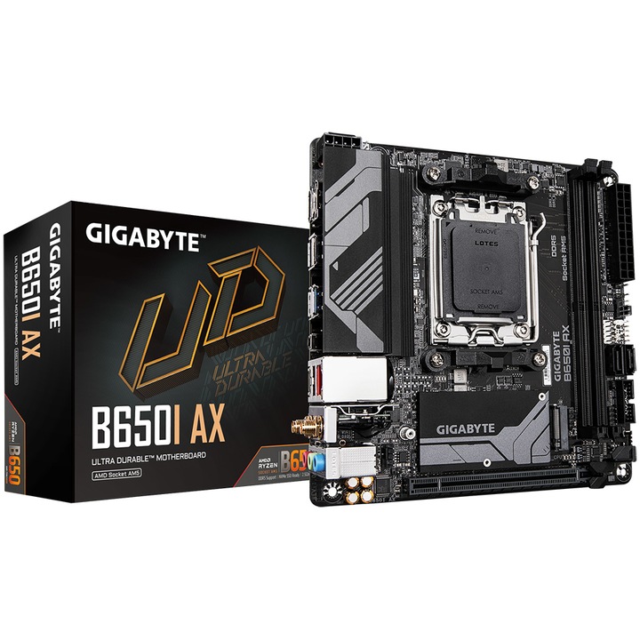 Дънна платка GIGABYTE B650I AX, Socket AM5, Mini-ITX