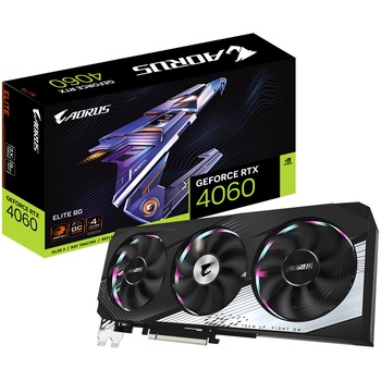 Placa video Gigabyte AORUS GeForce® RTX™ 4060 ELITE OC, 8GB GDDR6, 128-bit Placa video Gigabyte AORUS GeForce® RTX™ 4060 ELITE OC, 8GB GDDR6, 128-bit