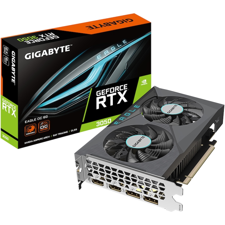 Videokártya Gigabyte GeForce® RTX™ 3050 EAGLE OC, 6 GB GDDR6, 96 bites