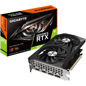 Placa Video Gigabyte GeForce RTX 3050 WINDFORCE OC V2, 8GB GDDR6, 128-bit