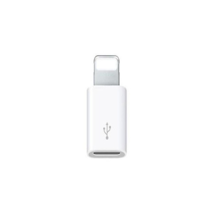 Töltőadapter, microUSB-ről Lightningre, telefonhoz, táblagéphez, fehér, Dactylion